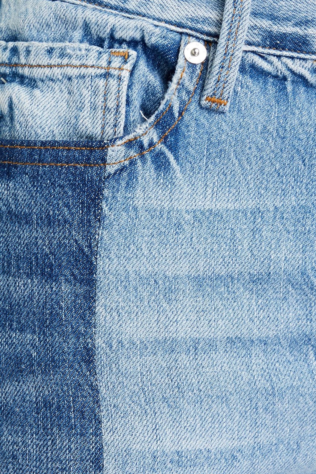 FRAME Cropped patchwork boyfriend jeans