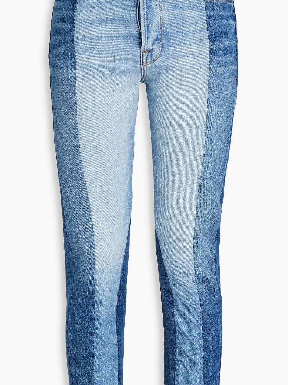 cropped patchwork boyfriend jeans