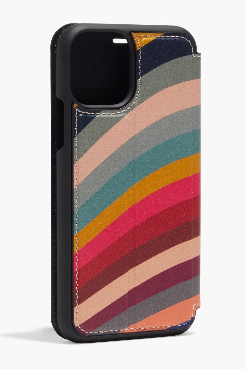 PAUL SMITH PVC-trimmed striped leather iPhone 11 Pro case