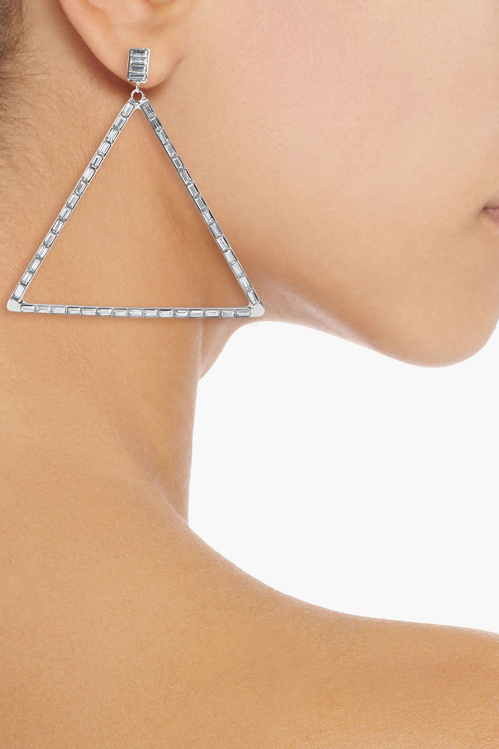 KENNETH JAY LANE Rhodium-plated crystal earrings