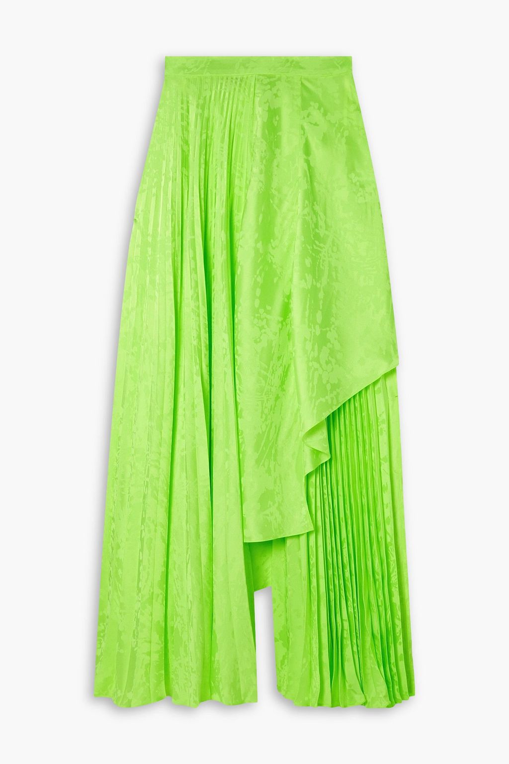 CHRISTOPHER JOHN ROGERS Asymmetric pleated printed satin maxi skirt ...