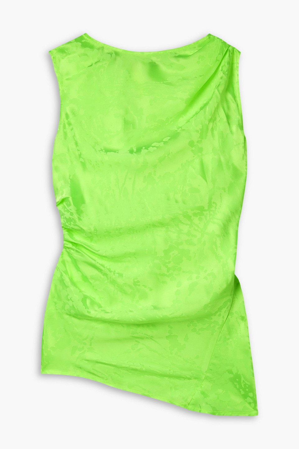 Christopher John Rogers Asymmetric Jacquard Top In Lime Green