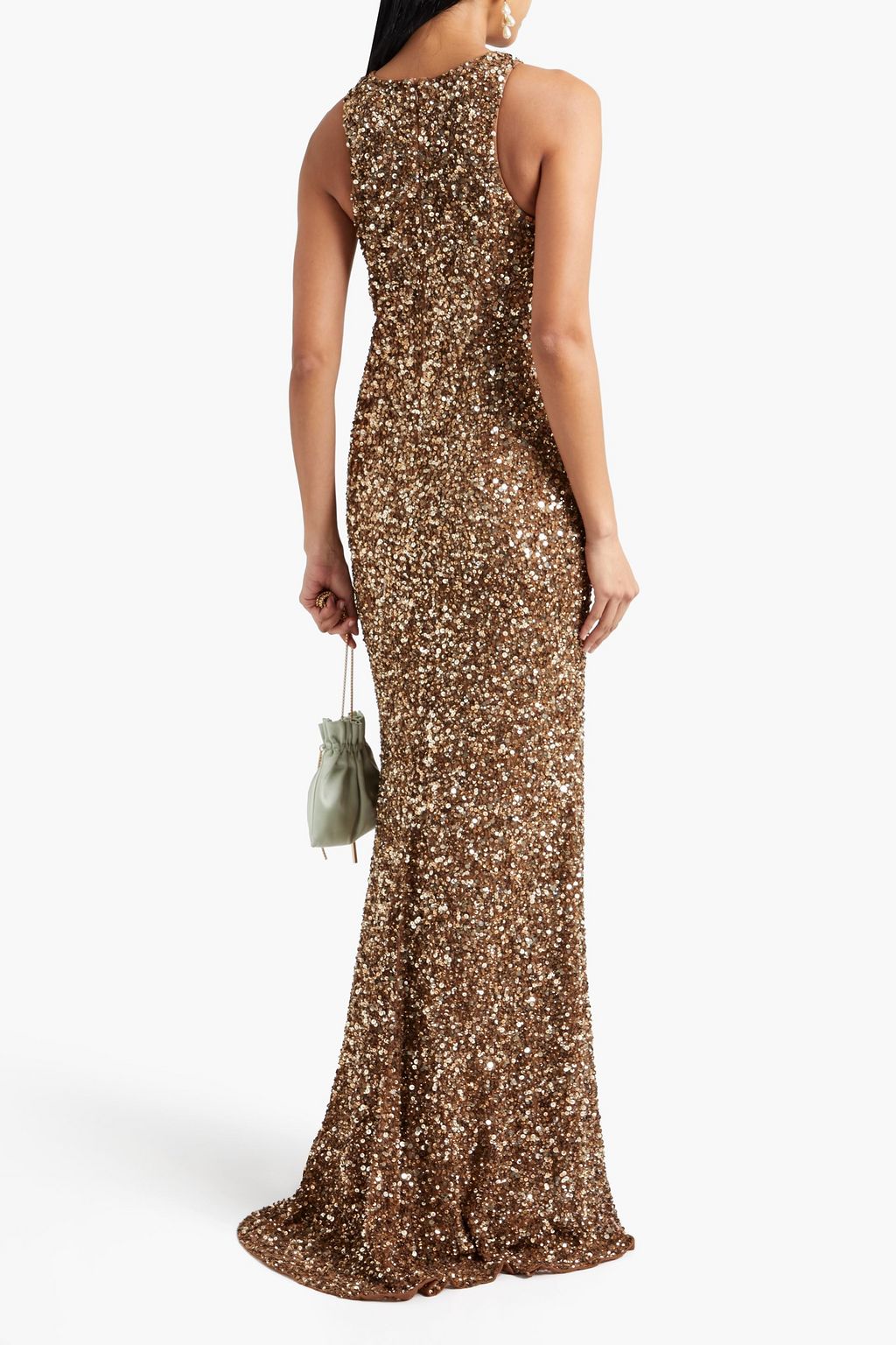 THEIA Sequined tulle gown