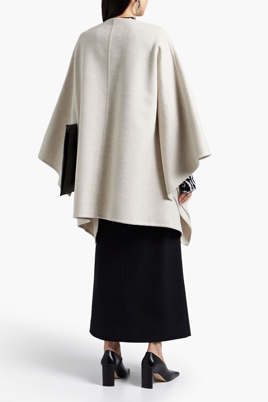 PROENZA SCHOULER Mélange wool, cashmere and angora-blend poncho