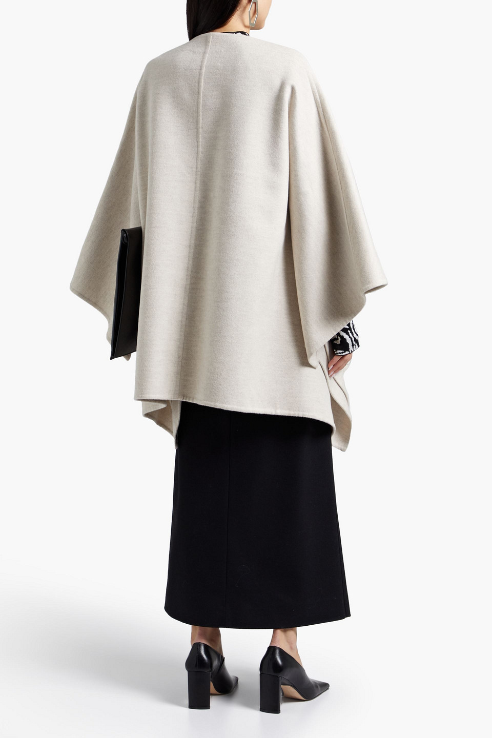 Proenza Schouler Mélange Wool, Cashmere And Angora-blend Poncho In Ecru