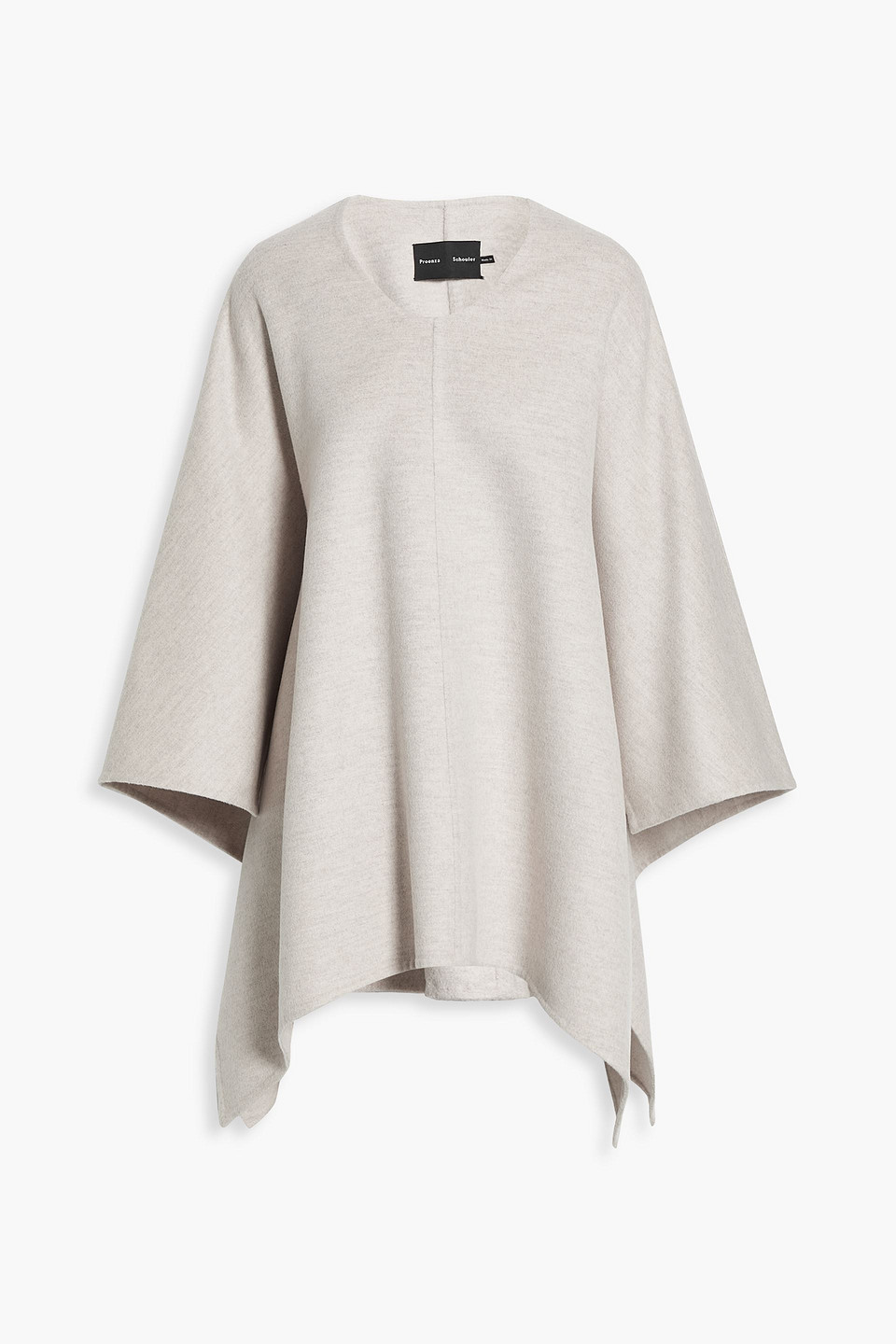 Proenza Schouler Mélange Wool, Cashmere And Angora-blend Poncho In Ecru
