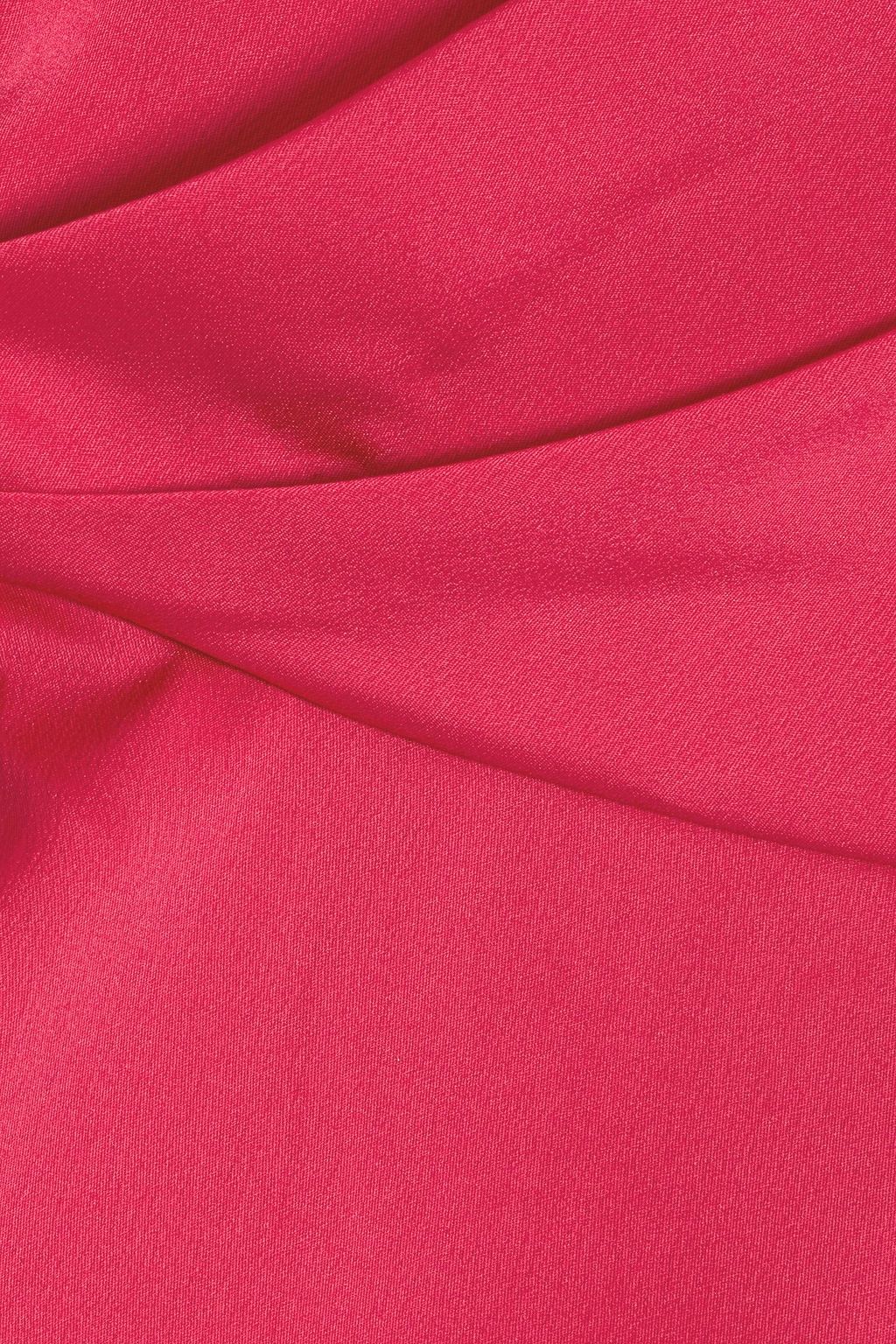 THEIA One-shoulder draped ruffled satin-crepe peplum top
