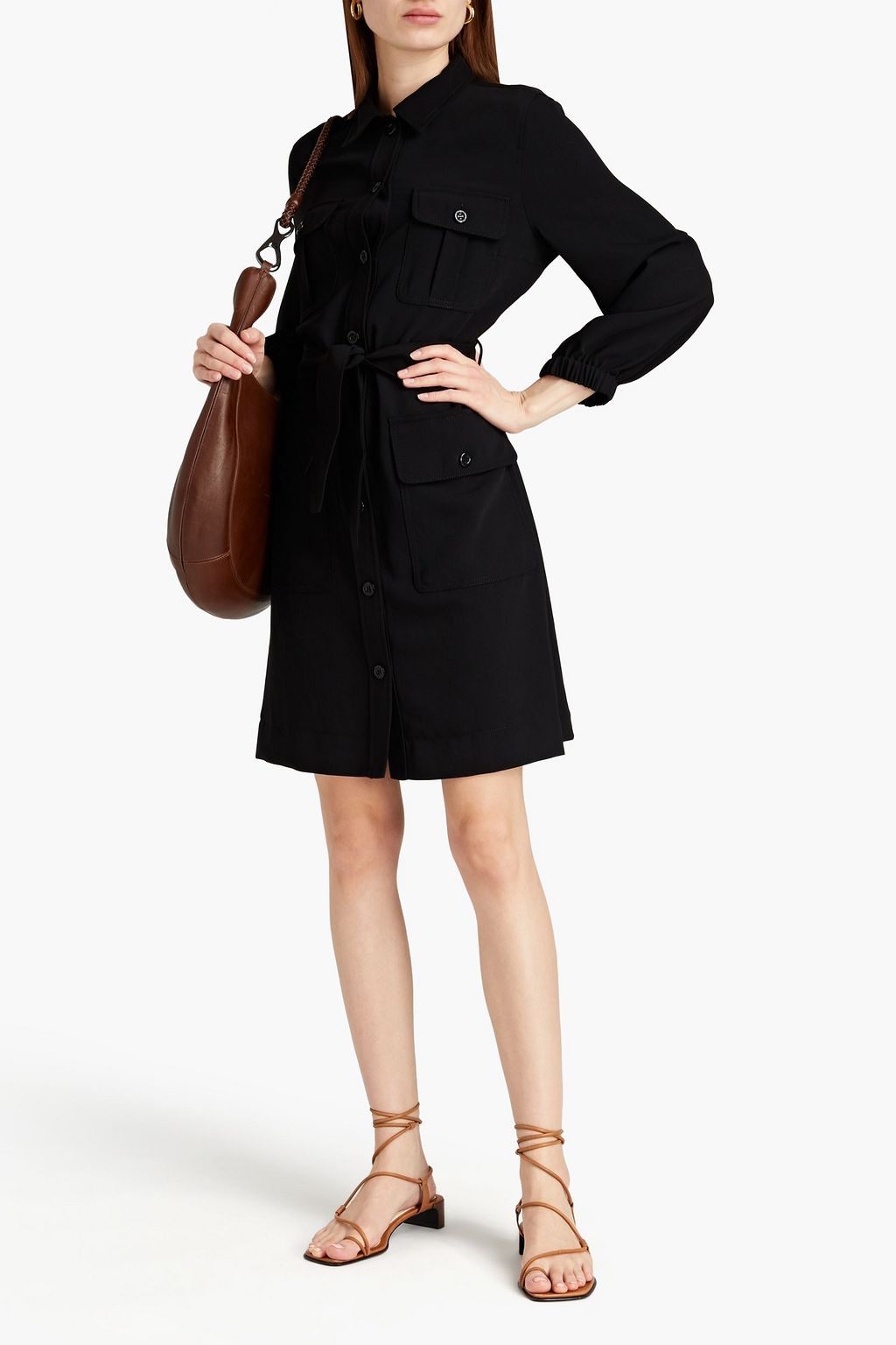 SEE BY CHLOÉ Belted crepe shirt dress