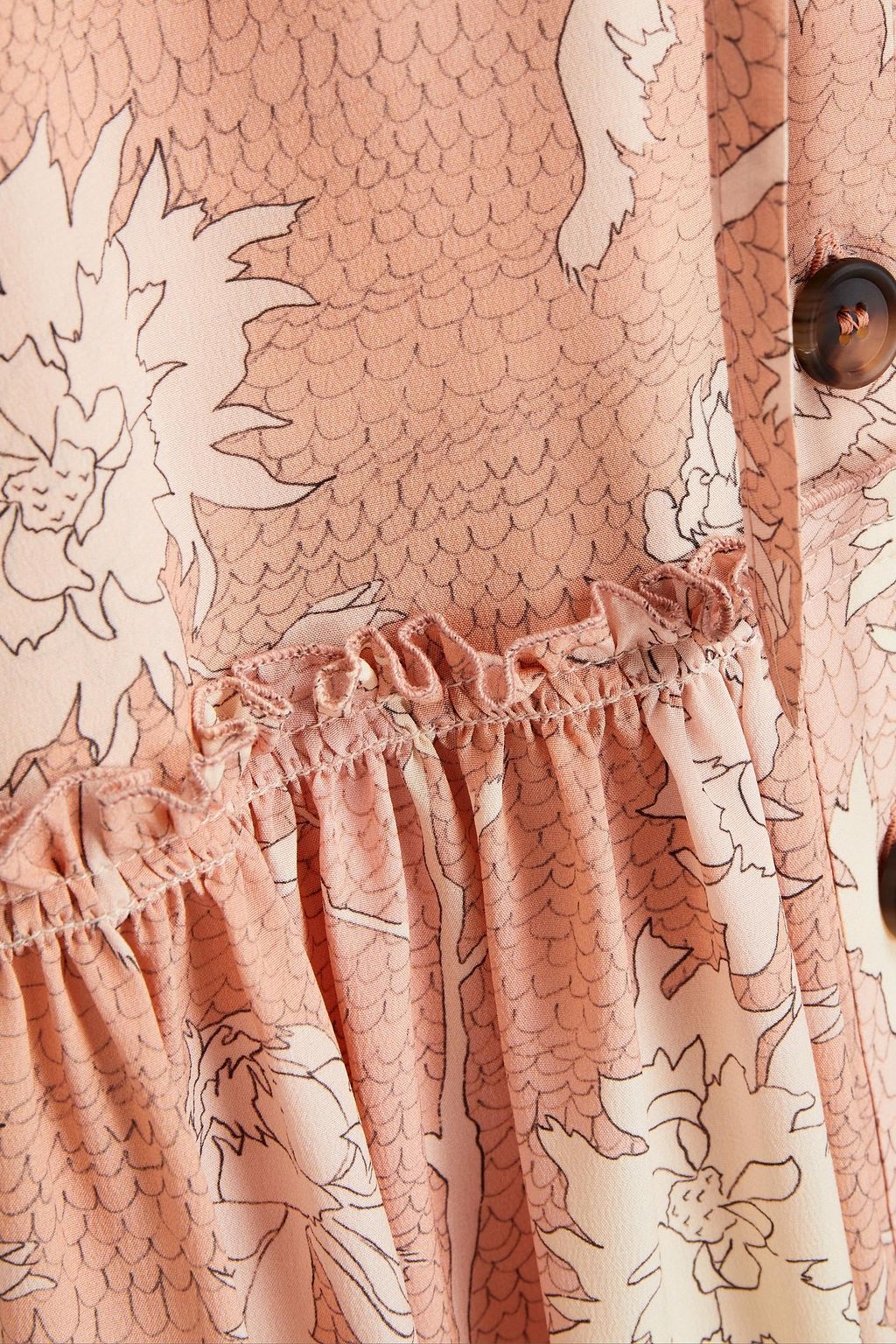 CHLOÉ Tiered printed silk crepe de chine midi dress