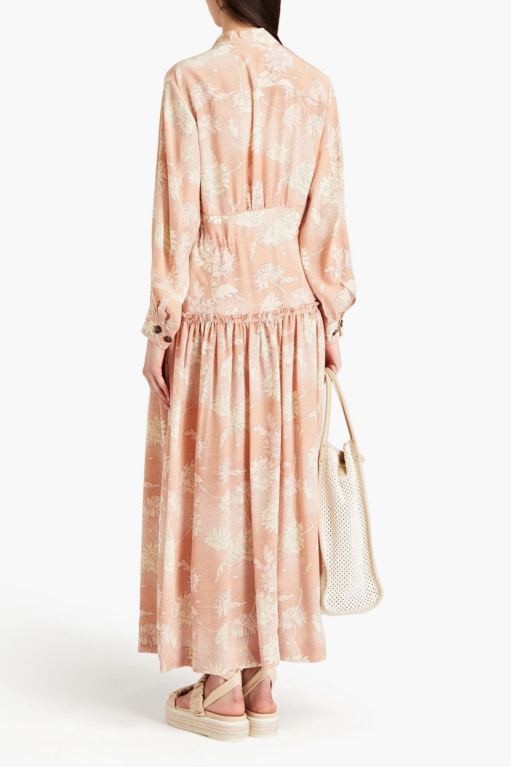 CHLOÉ Tiered printed silk crepe de chine midi dress