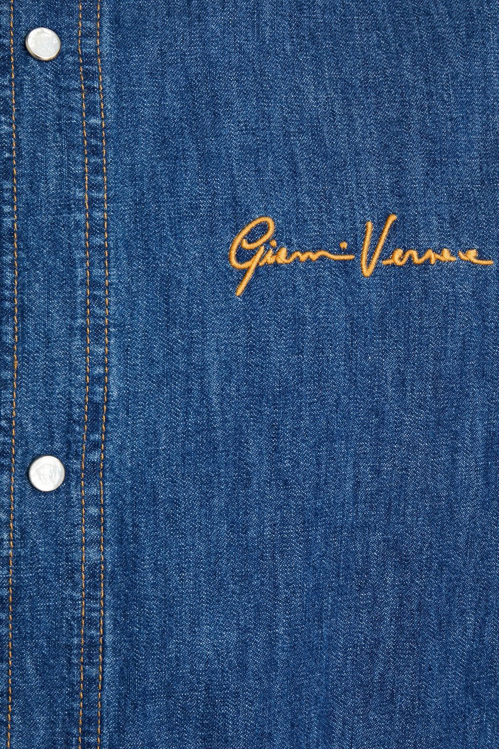 VERSACE Embroidered denim shirt