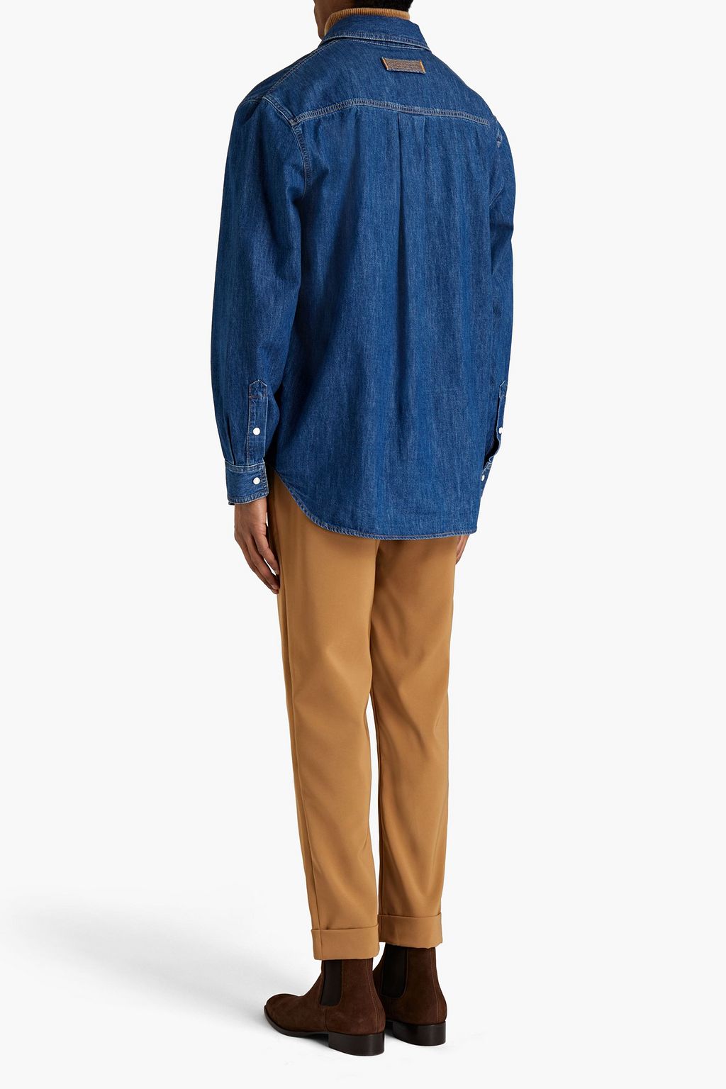 VERSACE Embroidered denim shirt