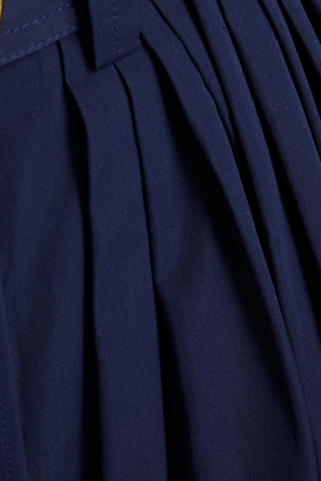 CHLOÉ Pleated belted cotton-poplin midi skirt