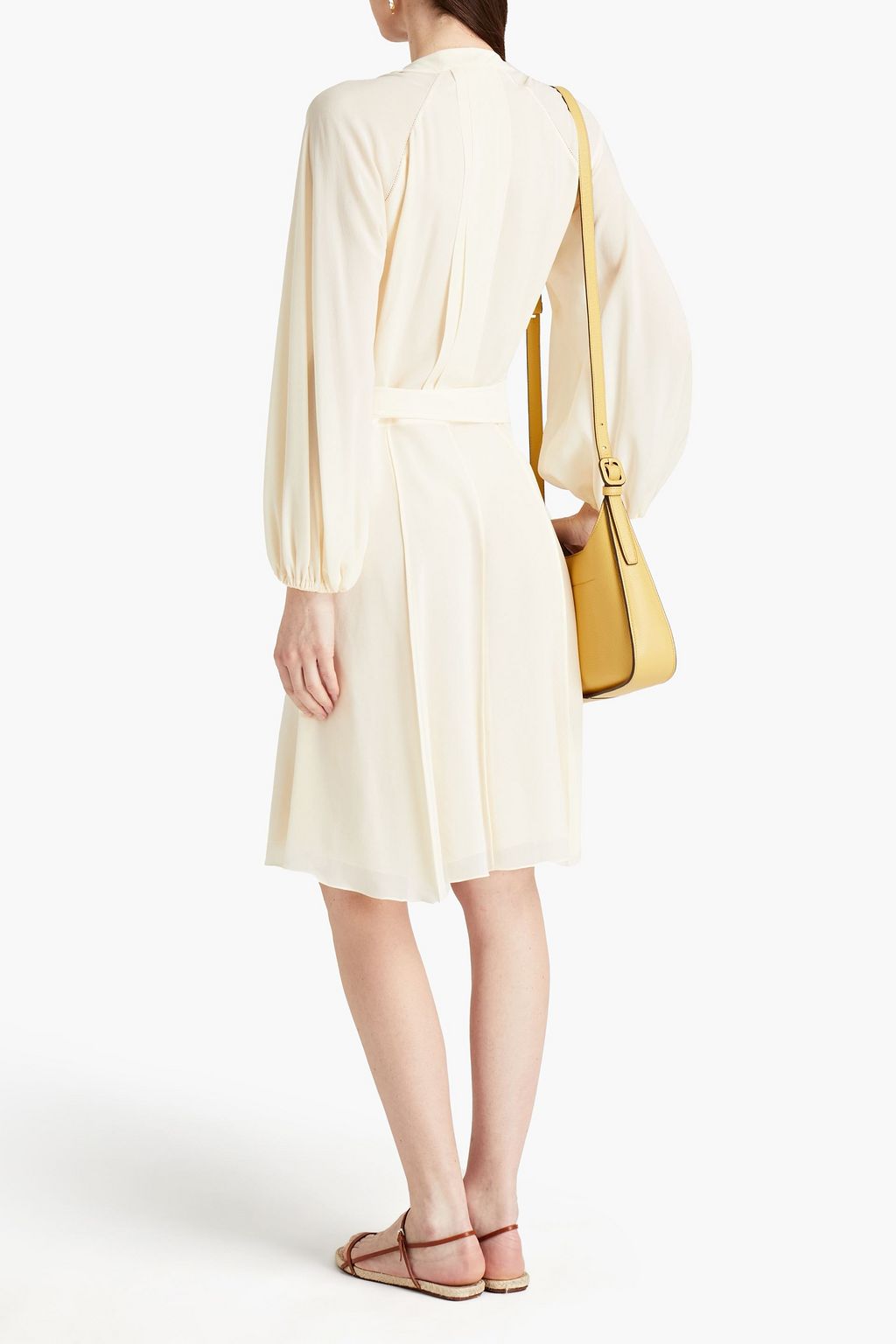 CHLOÉ Pintucked silk-chiffon dress