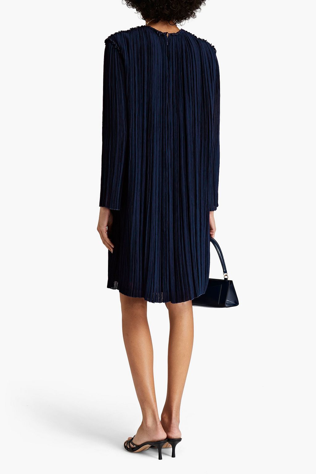 CHLOÉ Gathered plissé-gauze mini dress