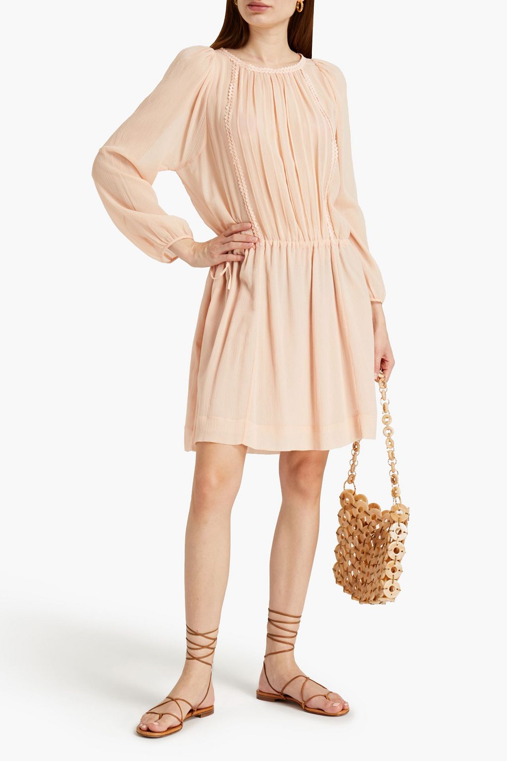 SEE BY CHLOÉ Cotton and silk-blend crepon mini dress