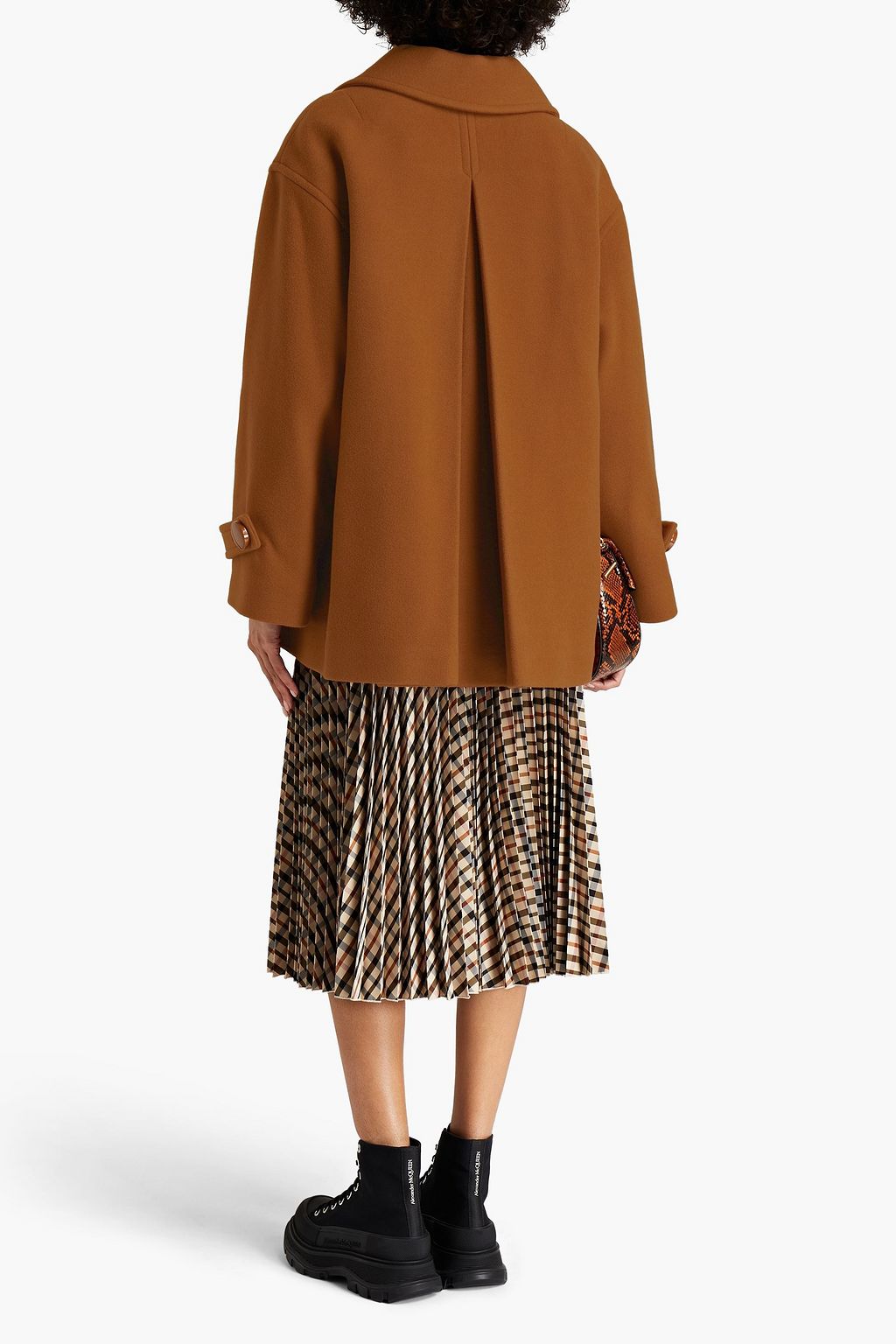 SEE BY CHLOÉ Double-breasted mélange wool-blend felt coat