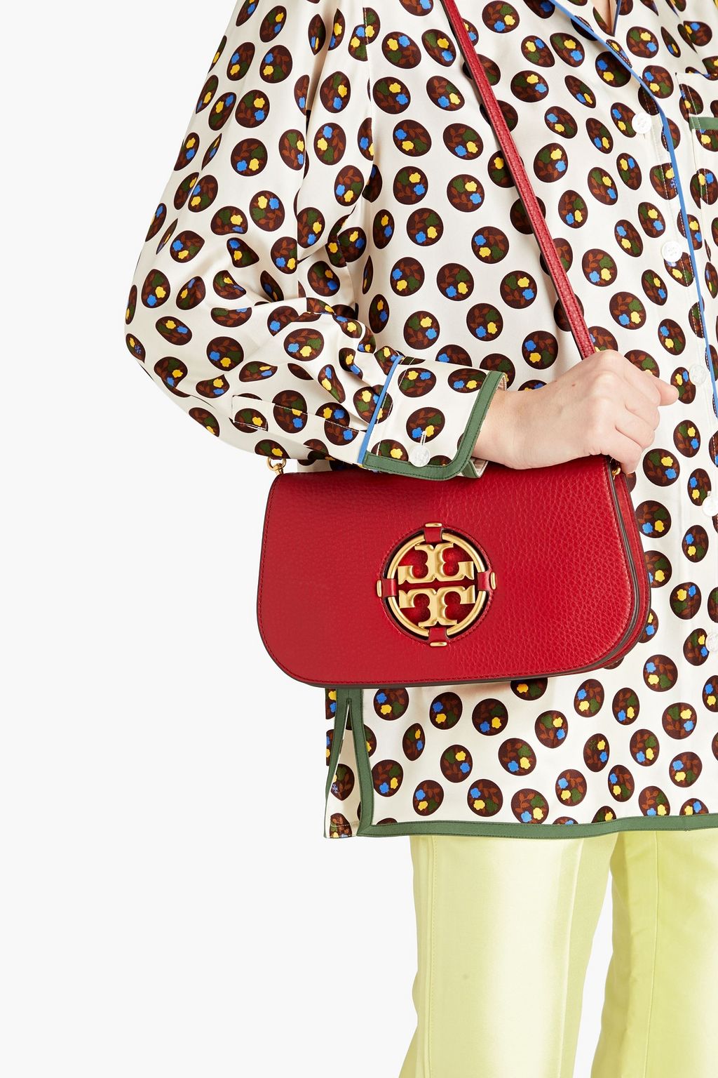 TORY BURCH Miller pebbled-leather clutch