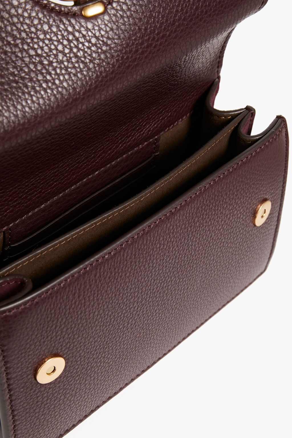 TORY BURCH Chain-trimmed pebbled-leather shoulder bag