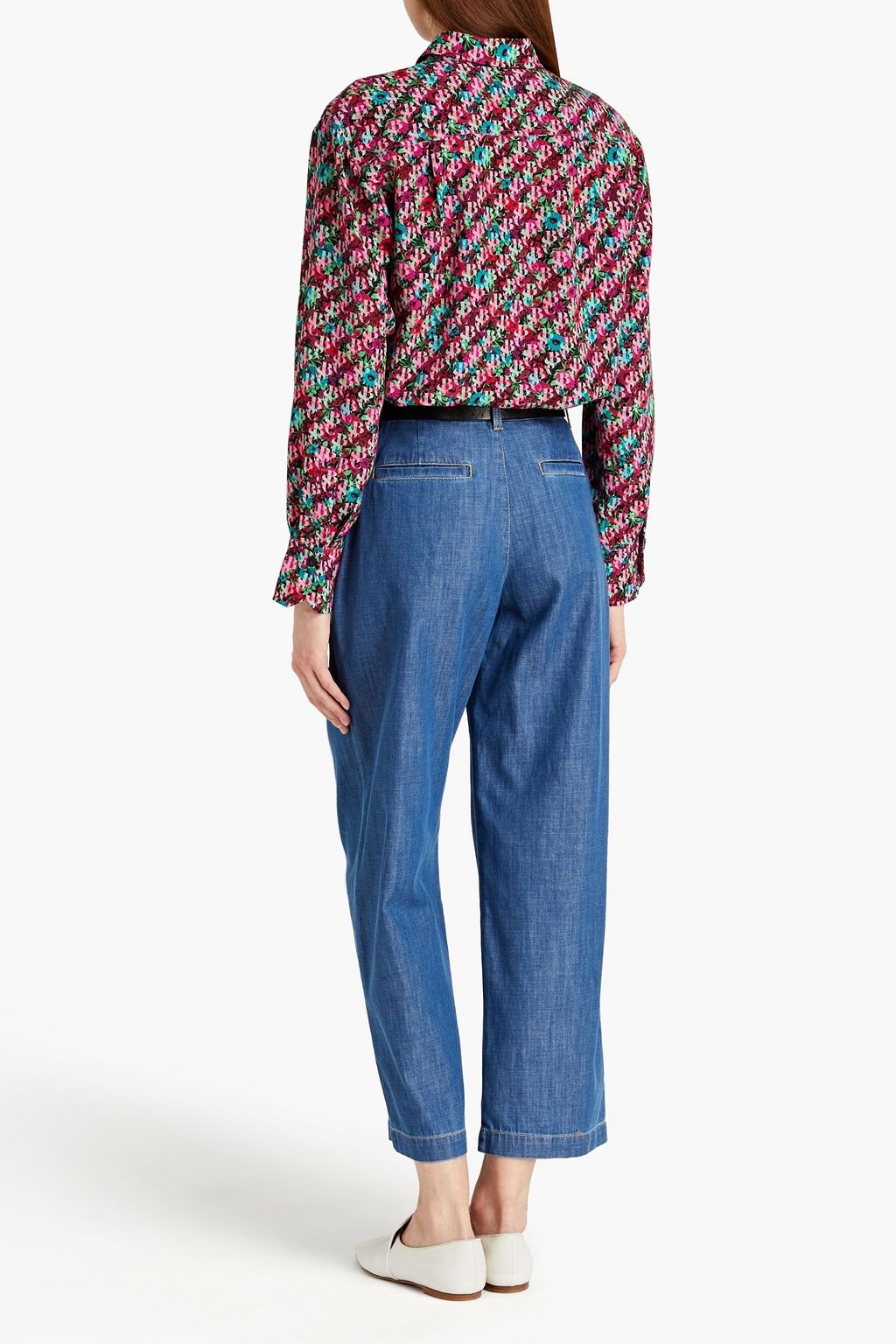 SEE BY CHLOÉ Cropped pleated high-rise tapered jeans