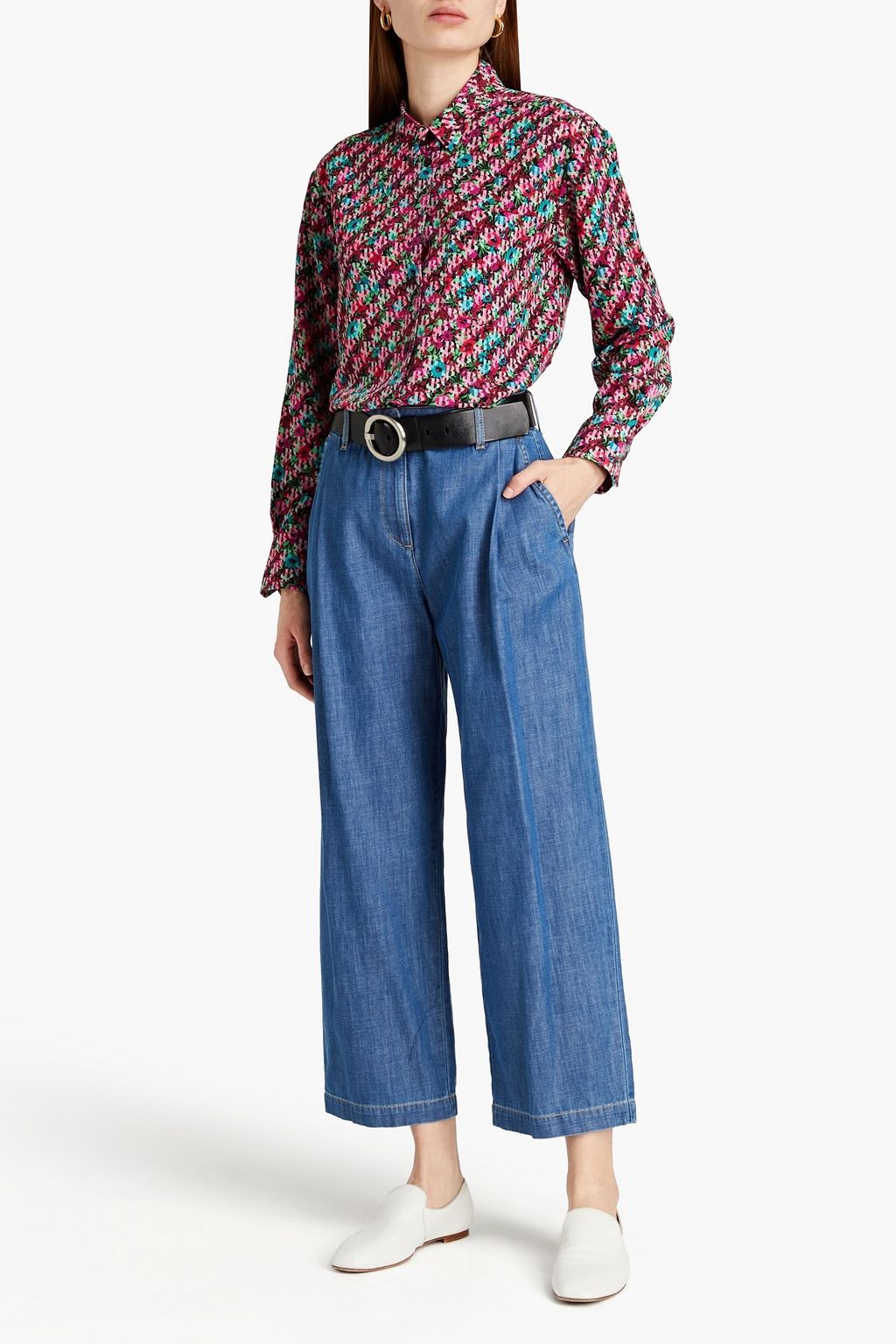 SEE BY CHLOÉ Cropped pleated high-rise tapered jeans