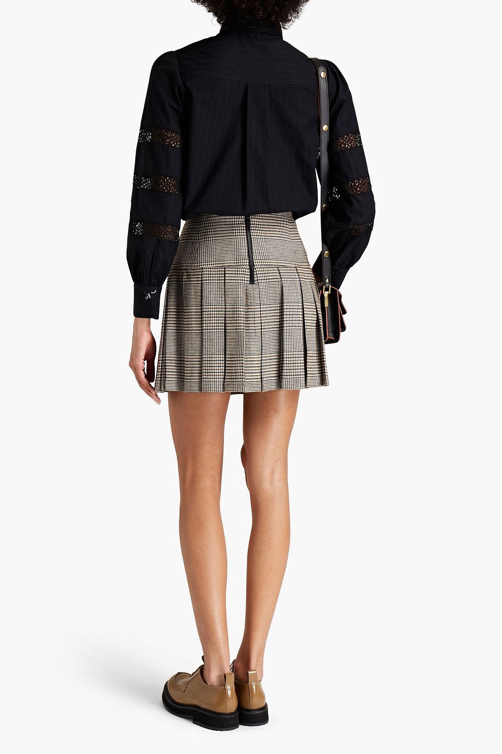 SEE BY CHLOÉ Crochet-trimmed striped cotton-poplin shirt