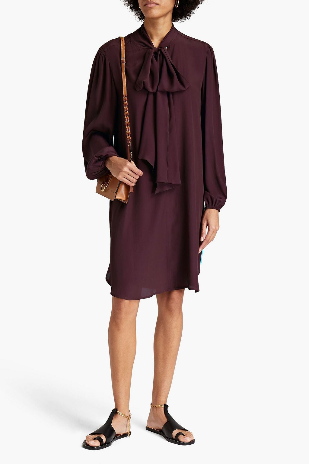 SEE BY CHLOÉ Pussy-bow crepe de chine dress