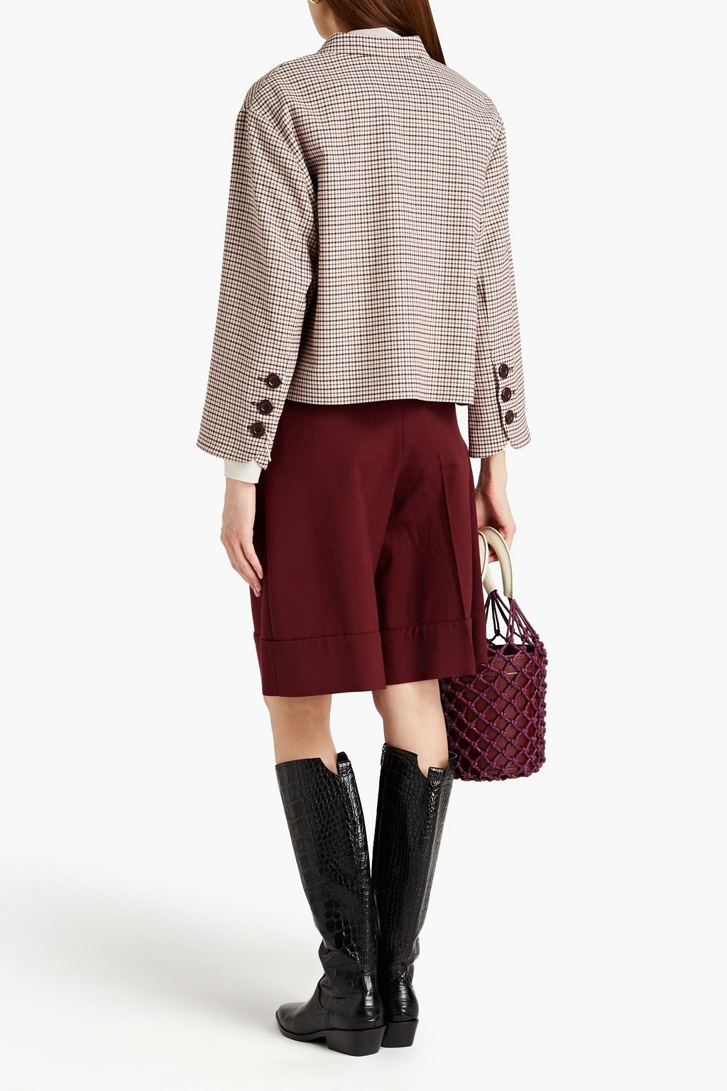 SEE BY CHLOÉ Cropped houndstooth woven jacket