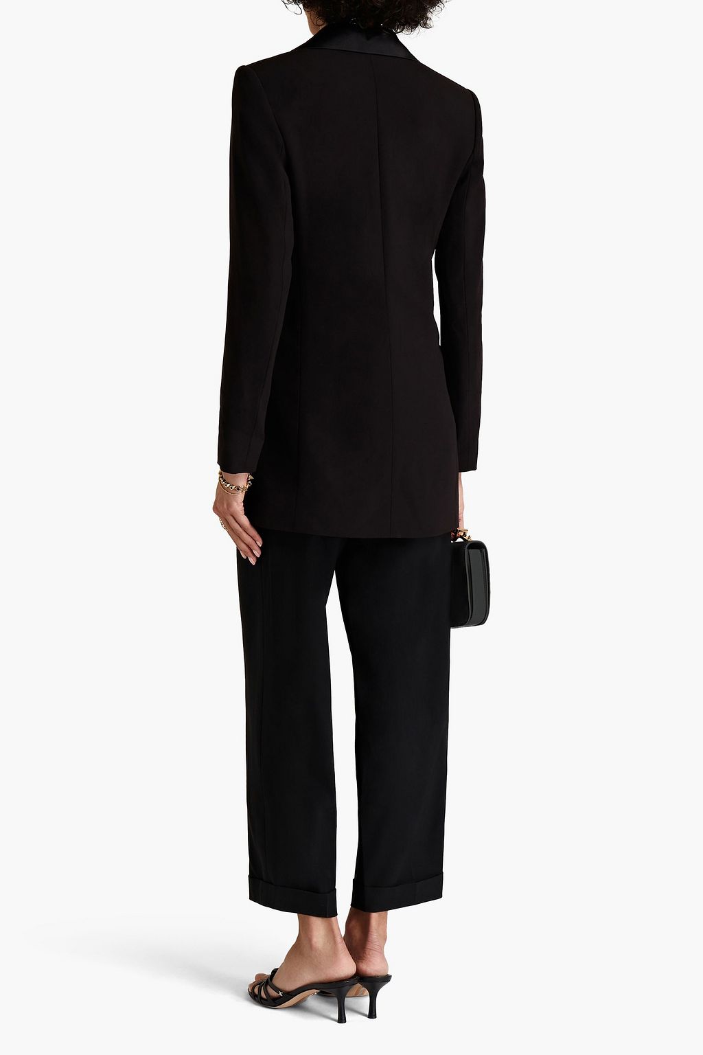 CHLOÉ Satin-trimmed crepe blazer