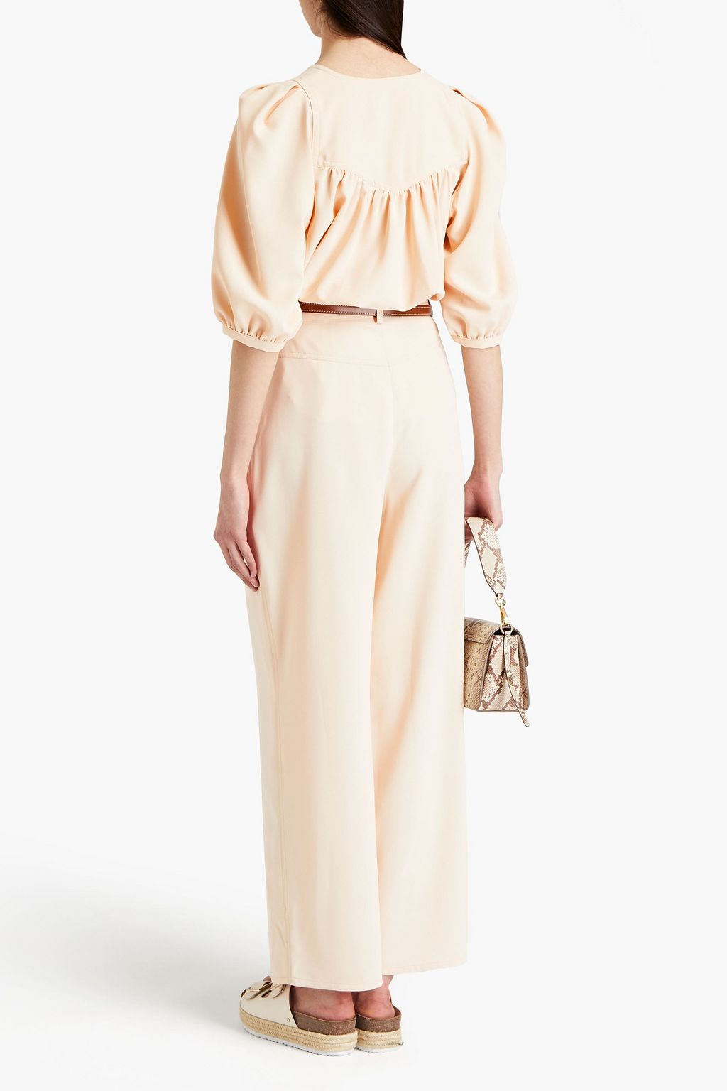 SEE BY CHLOÉ Gathered crepe wide-leg pants