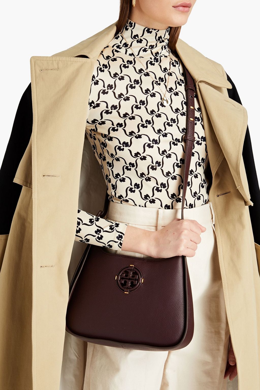 TORY BURCH Miller pebbled-leather shoulder bag