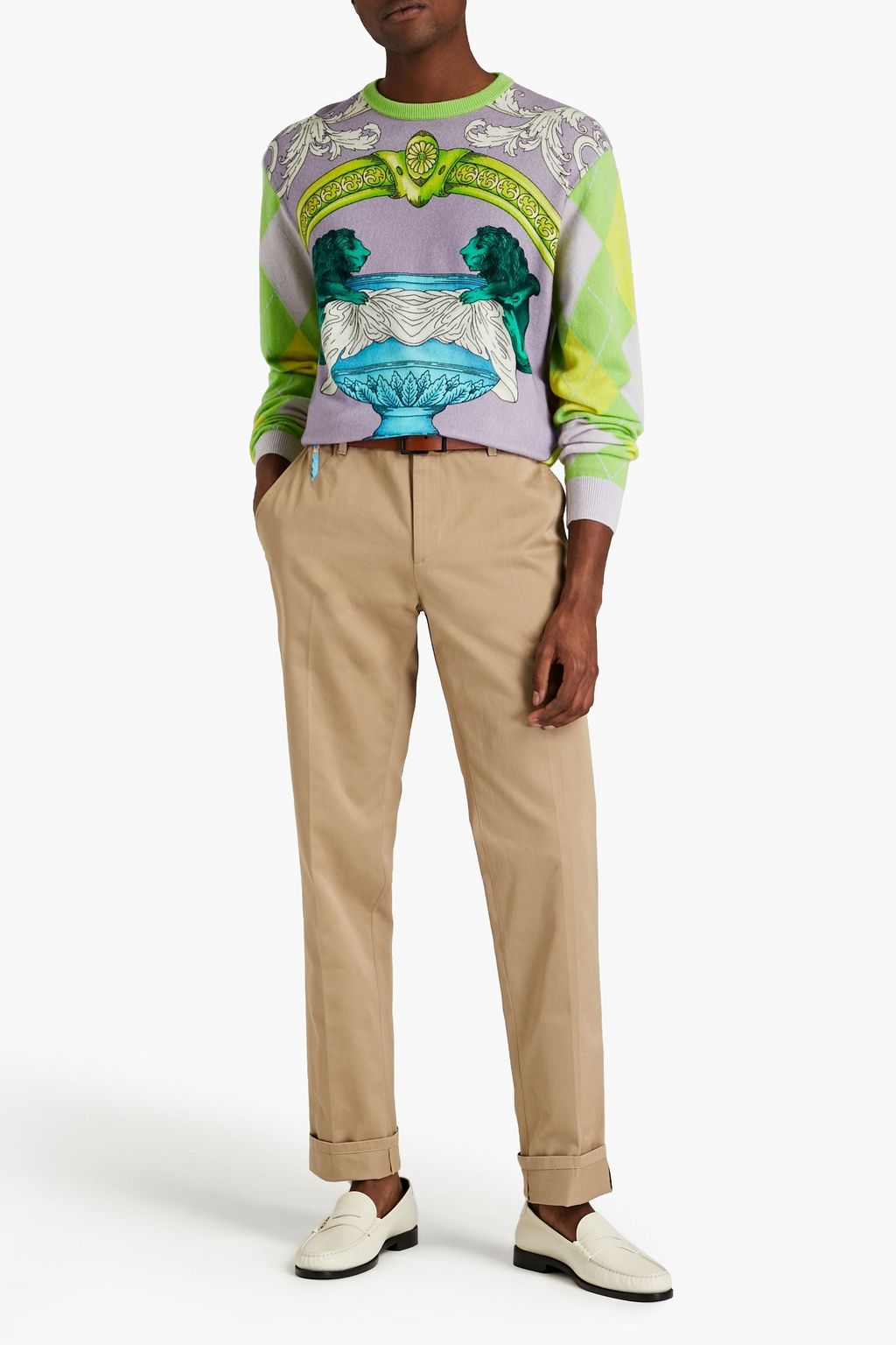 VERSACE Cotton-twill chinos