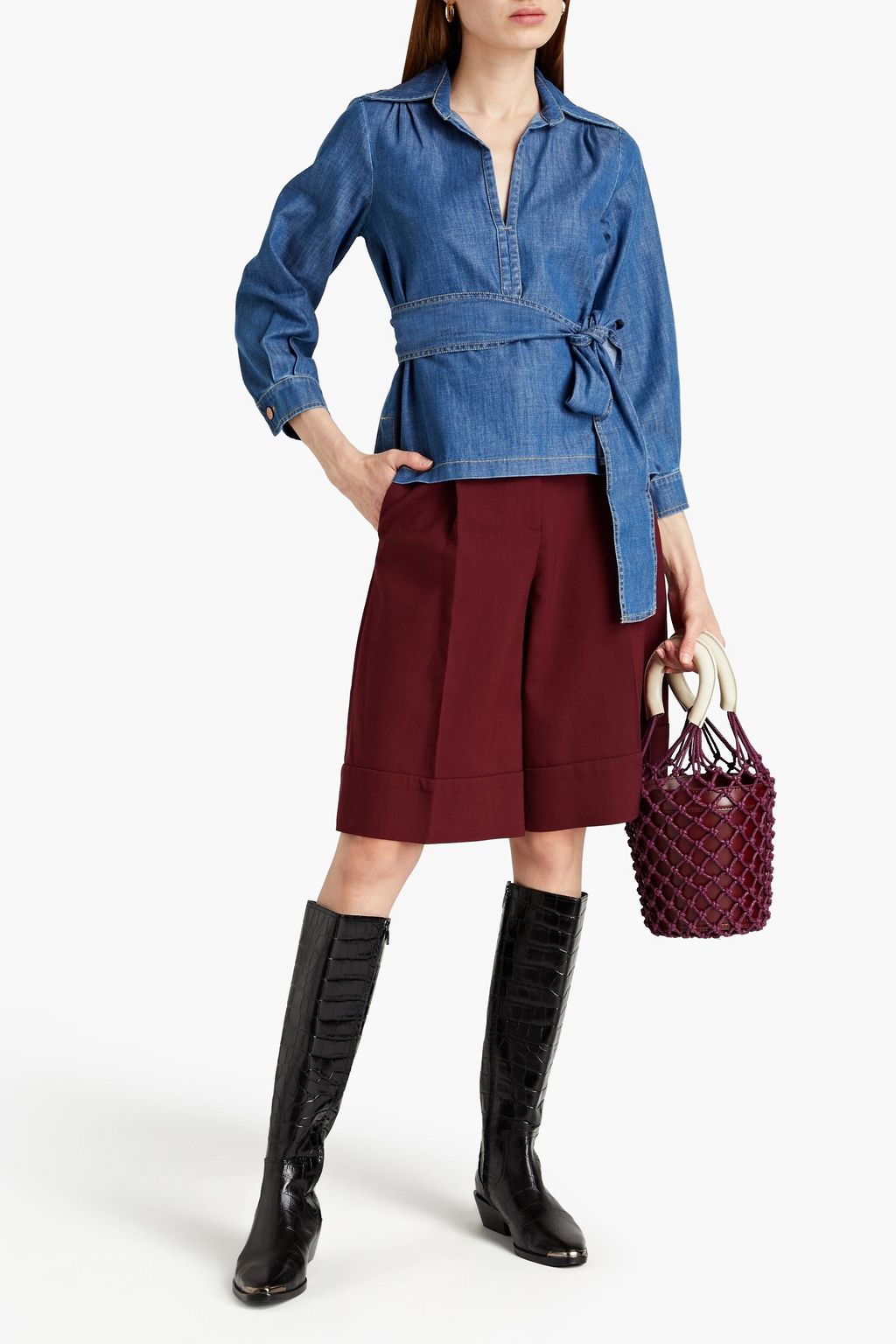 SEE BY CHLOÉ Belted denim top
