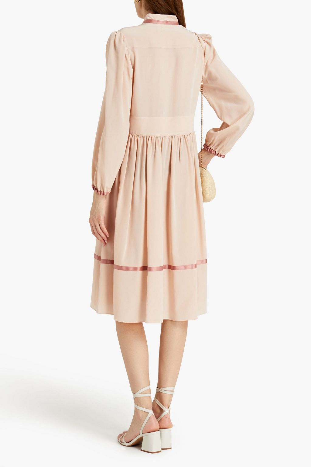 SEE BY CHLOÉ Gathered silk crepe de chine midi dress