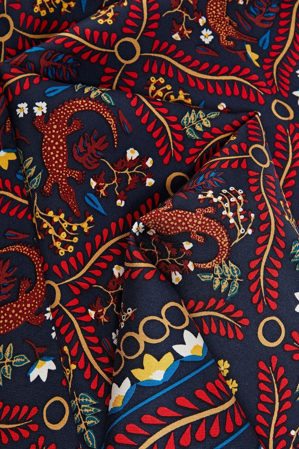 TORY BURCH Printed silk-twill scarf