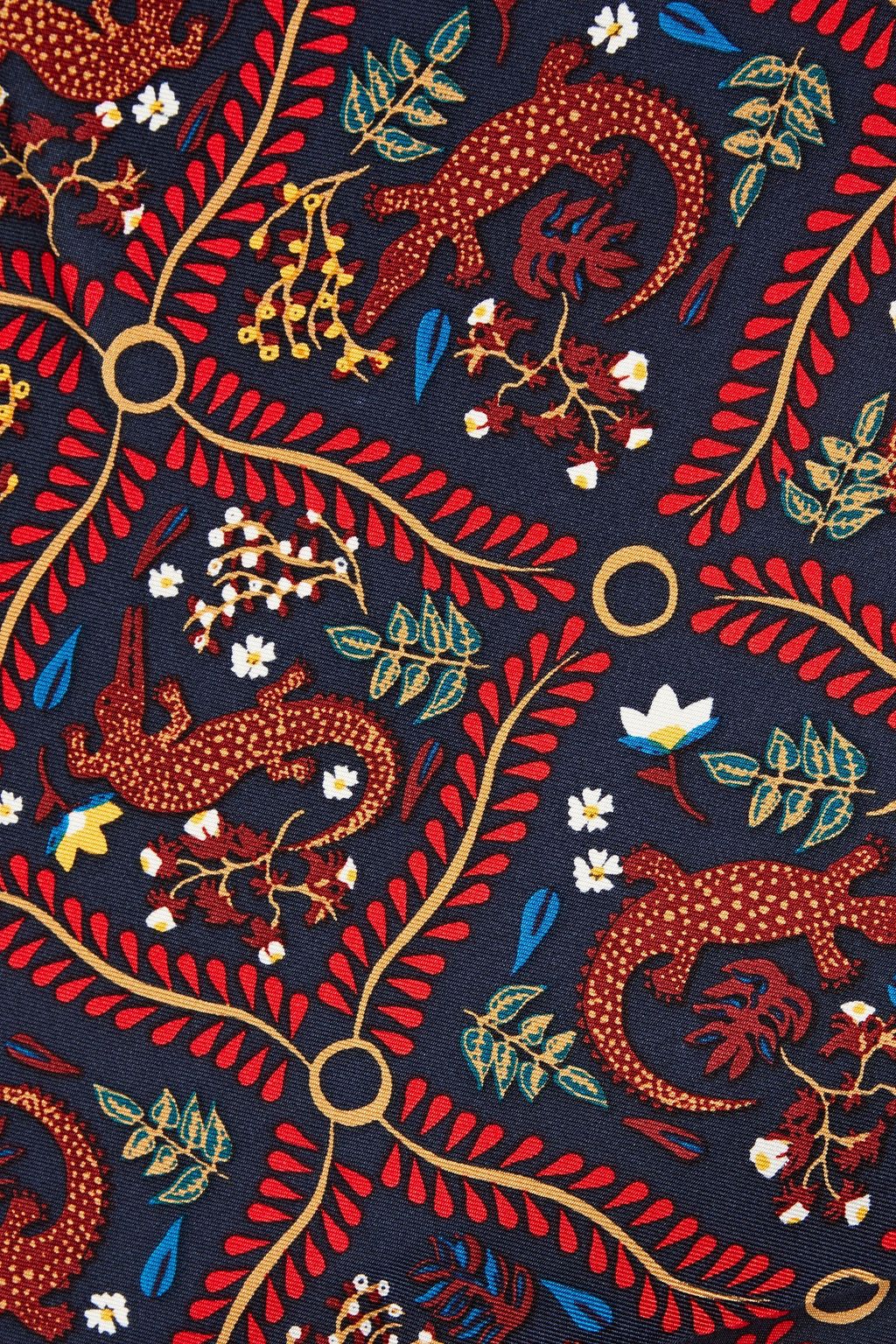 TORY BURCH Printed silk-twill scarf