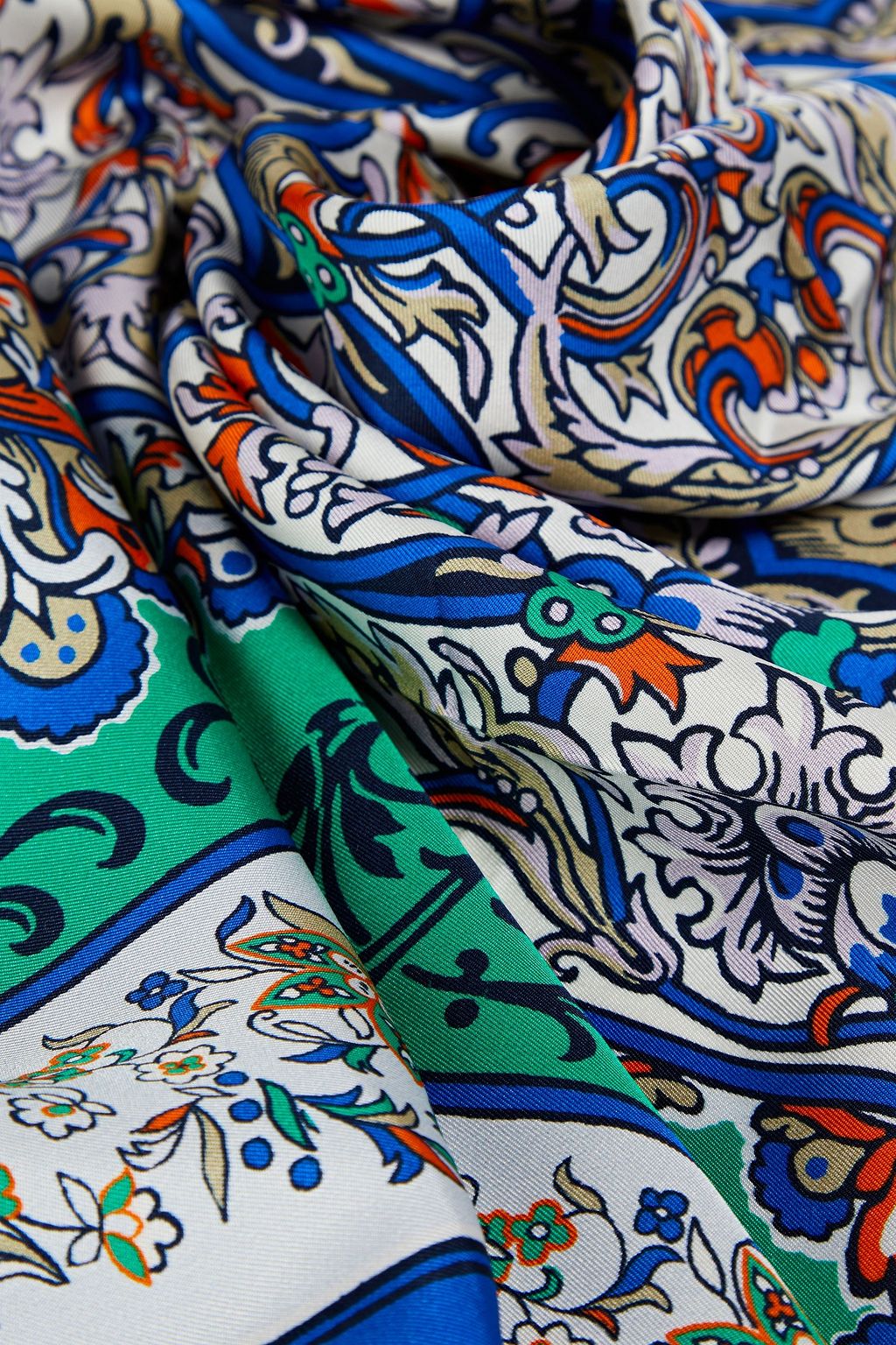 TORY BURCH Printed silk-twill scarf