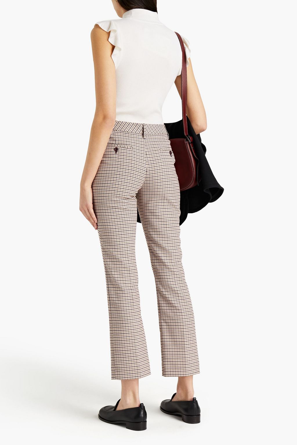 SEE BY CHLOÉ Checked jacquard straight-leg pants