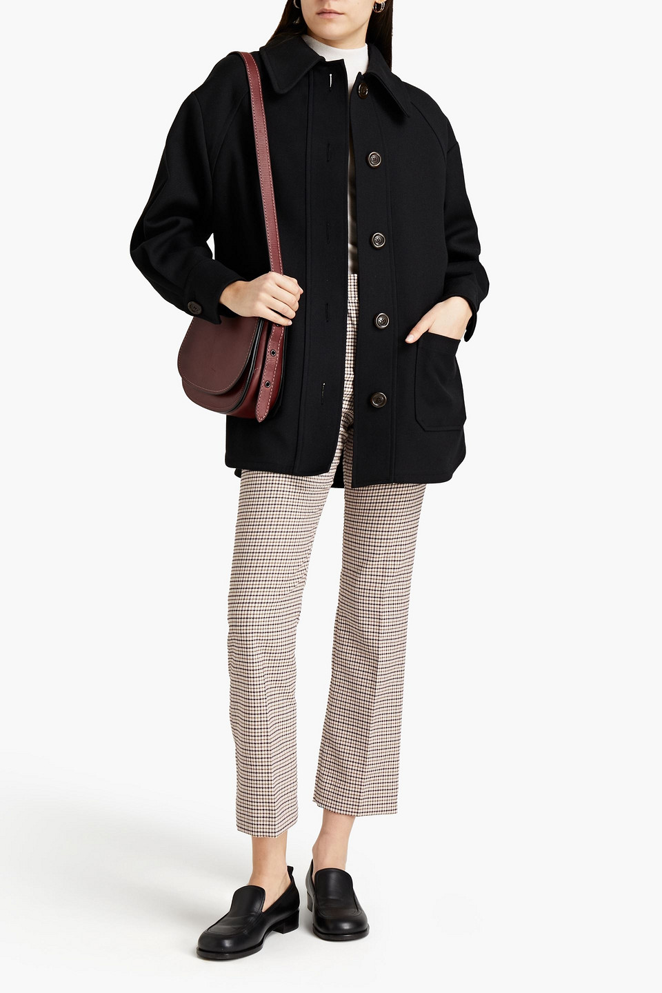 See By Chloé Checked Jacquard Straight-leg Trousers In Neutrals