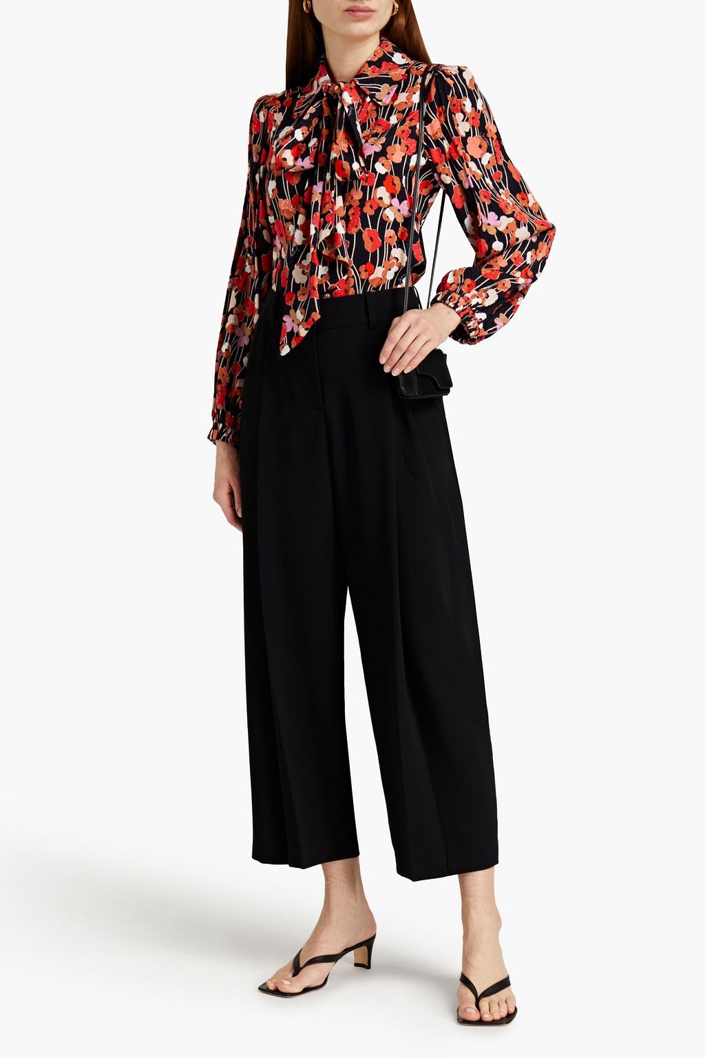 SEE BY CHLOÉ Cropped pleated crepe tapered pants