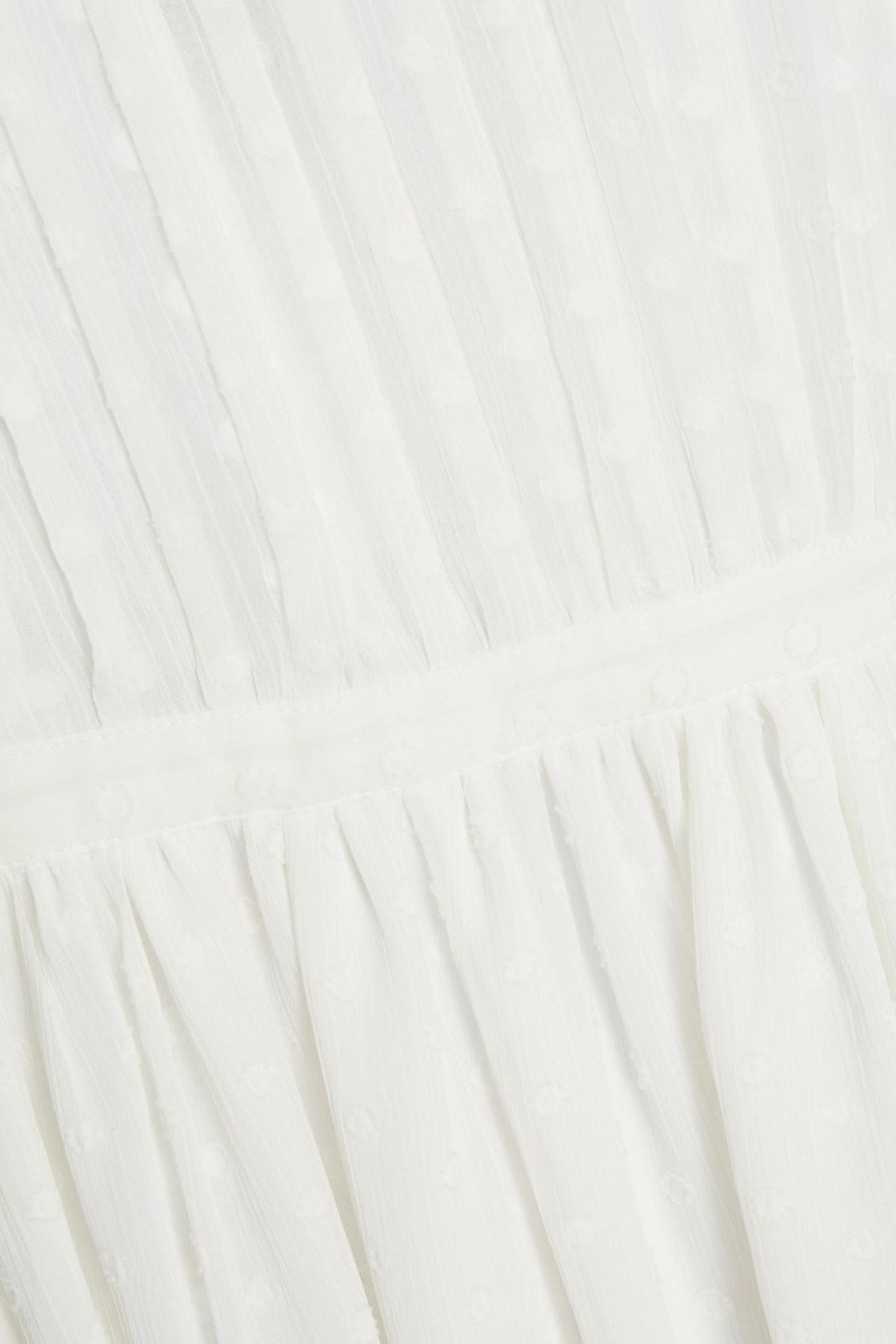 SEE BY CHLOÉ Pleated Swiss-dot and crepon mini dress