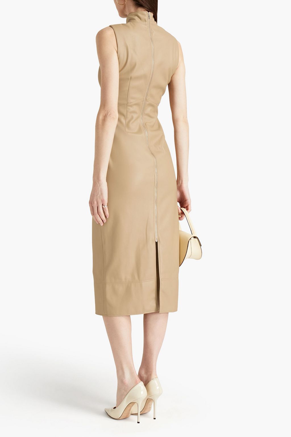 ALEXIS Farrah faux leather midi dress