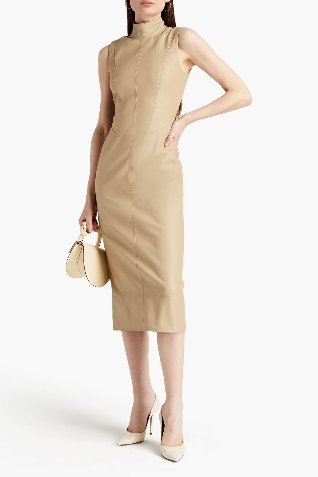 ALEXIS Farrah faux leather midi dress