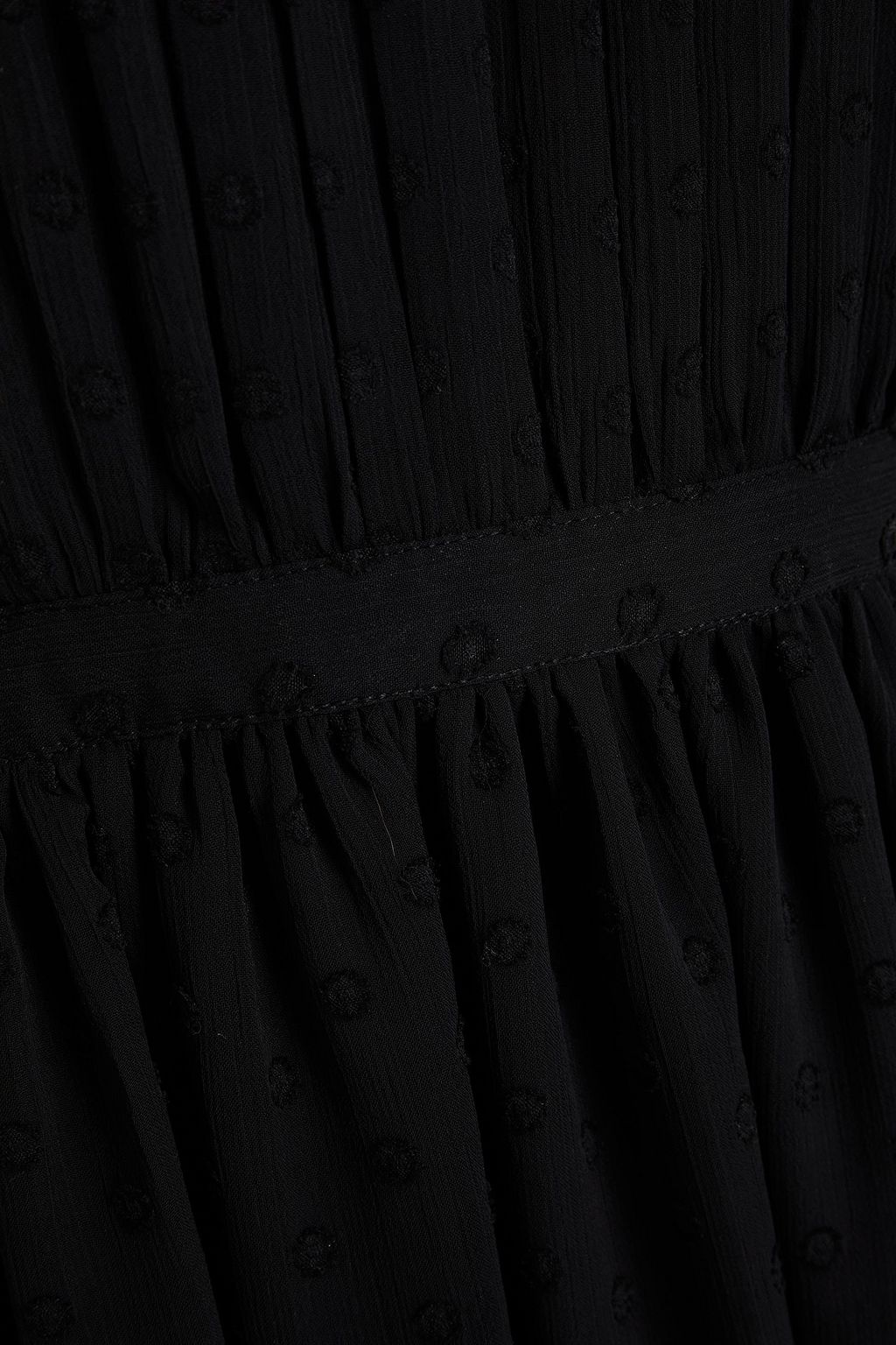 SEE BY CHLOÉ Pleated Swiss-dot and crepon mini dress