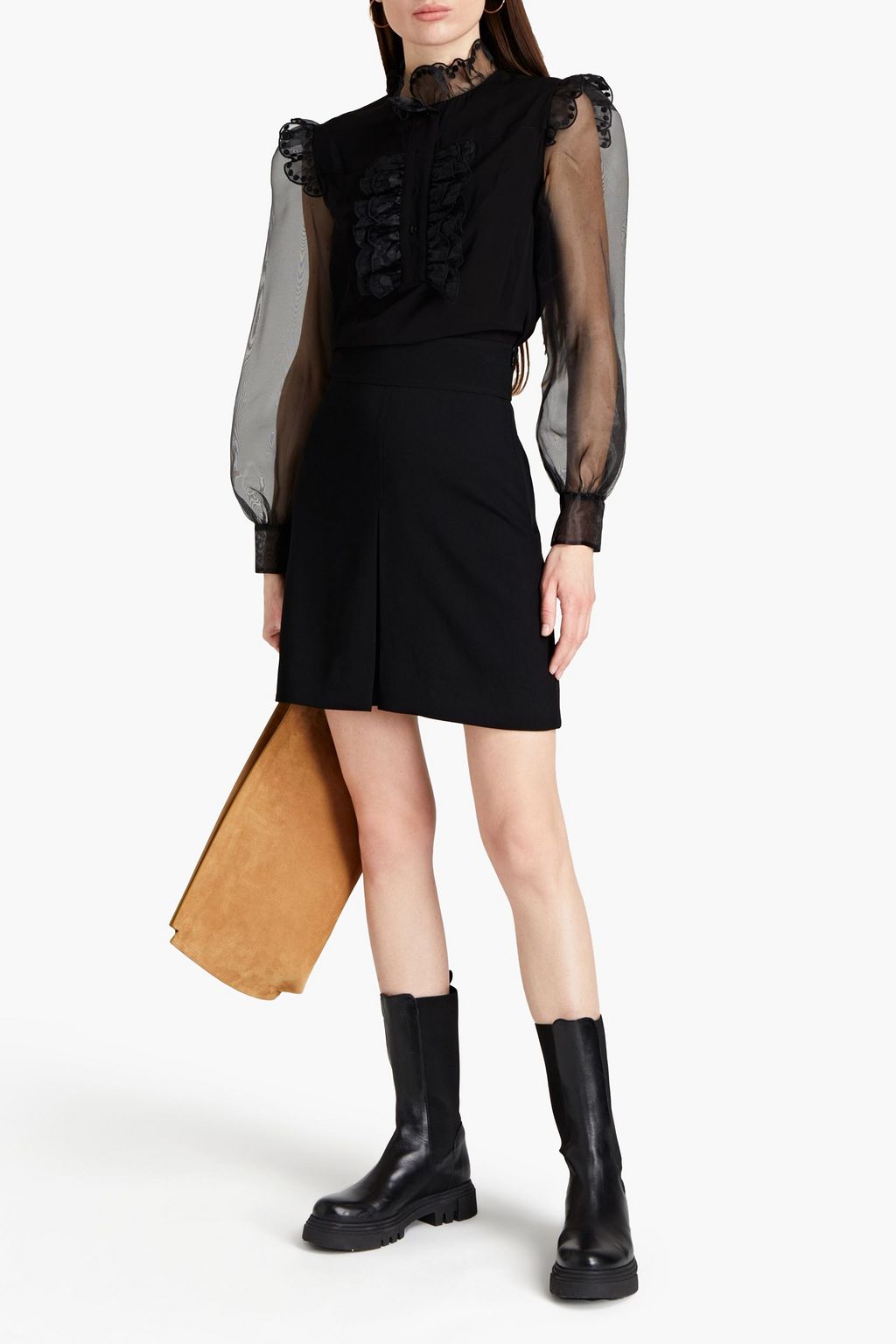 SEE BY CHLOÉ Pleated crepe mini skirt