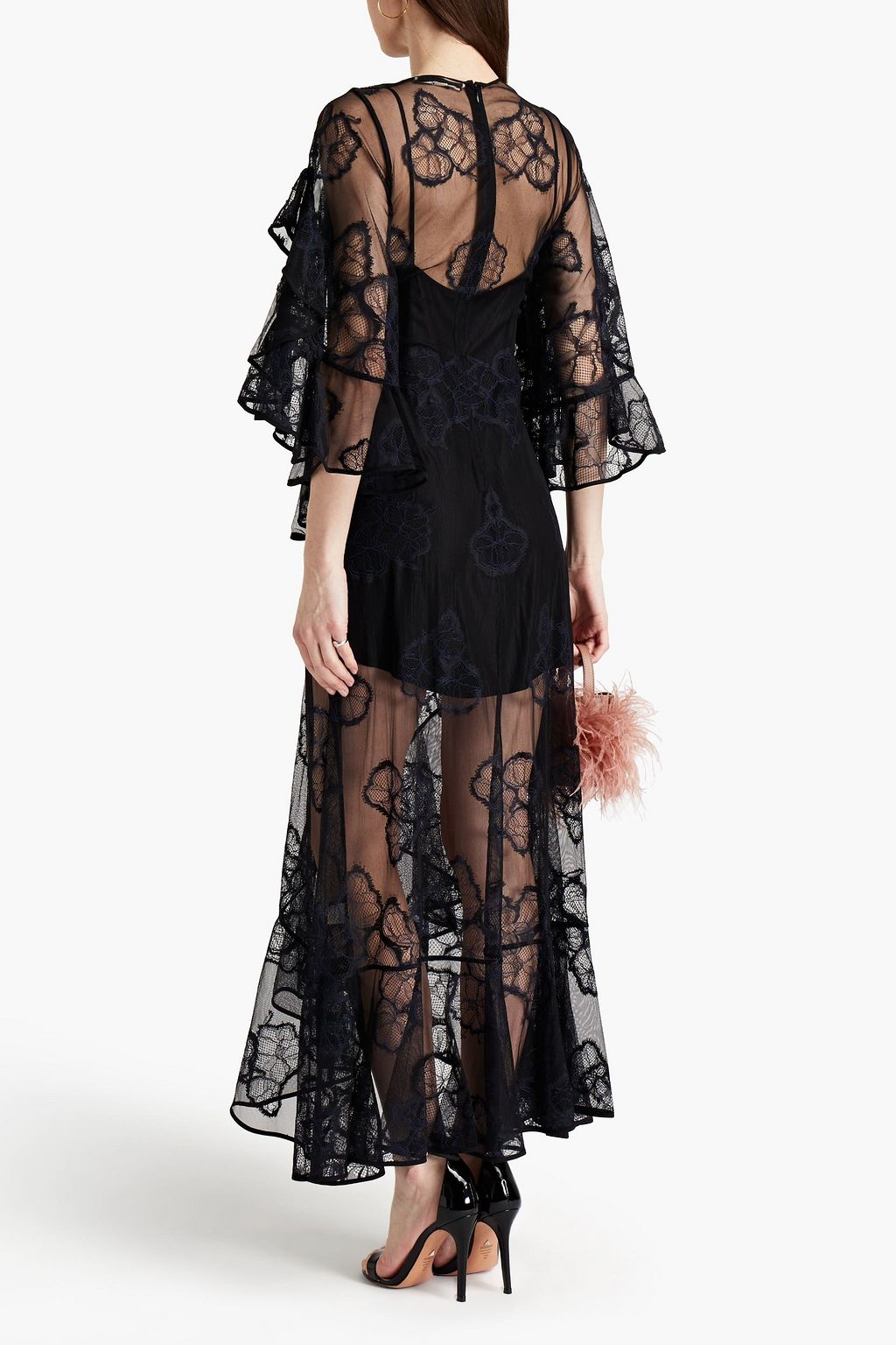 ALEXIS Enzo ruffled lace maxi dress