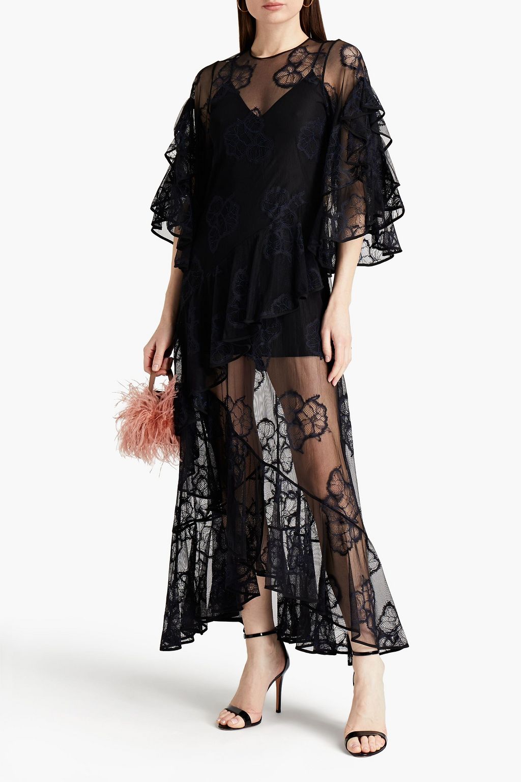 ALEXIS Enzo ruffled lace maxi dress