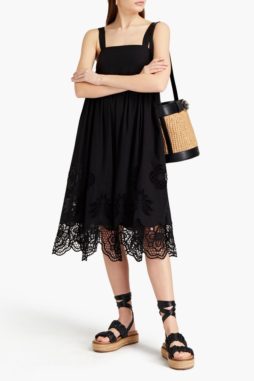 SEE BY CHLOÉ Broderie anglaise cotton midi dress