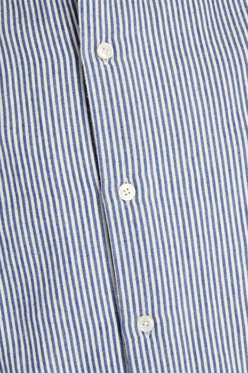7 FOR ALL MANKIND Striped cotton-flannel shirt