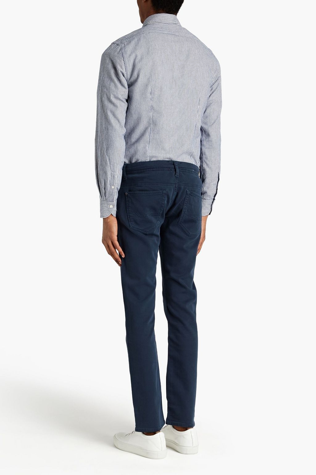 7 FOR ALL MANKIND Striped cotton-flannel shirt